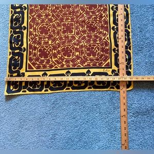 Echo Silk Yellow, Black, Red Scarf Approximately 22.5 inches square